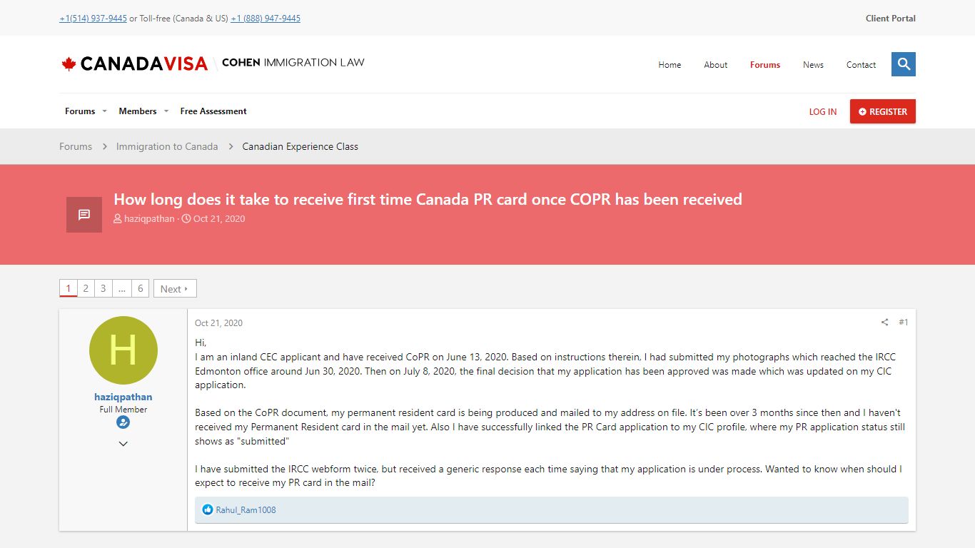 How long does it take to receive first time Canada PR card once COPR ...